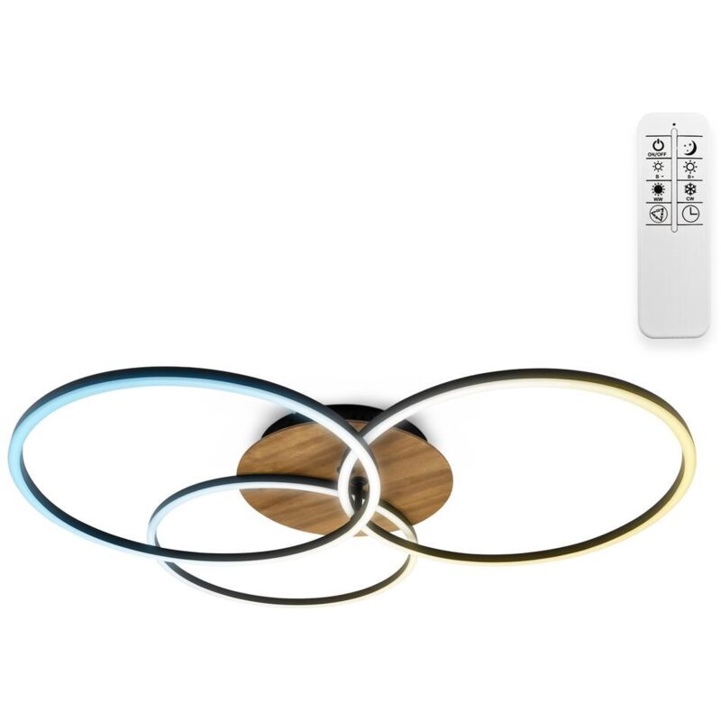 B.k.licht - i Cadre led 42,5 Watt avec fonction cct blanc froid-neutre-chaud reglable i dimmable i pivotant i télécommande i fonction mémoire i bois B.k.licht - i Cadre led 42,5 Watt avec fonction cct blanc froid-neutre-chaud reglable i dimmable i pivotant i télécommande i fonction mémoire i bois
