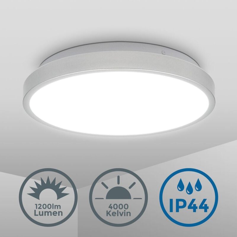 B.k.licht - Plafonnier led 12 Watt spéciale salle de bain i lampe de salle de bain i Ø29 cm i lumière blanche neutre 4000 k i protection contre les