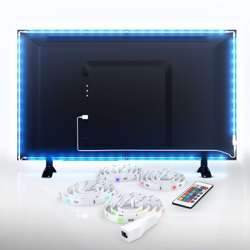 B.k.licht - Bande led tv éclairage décoratif télé usb bande led changement de couleur télévision