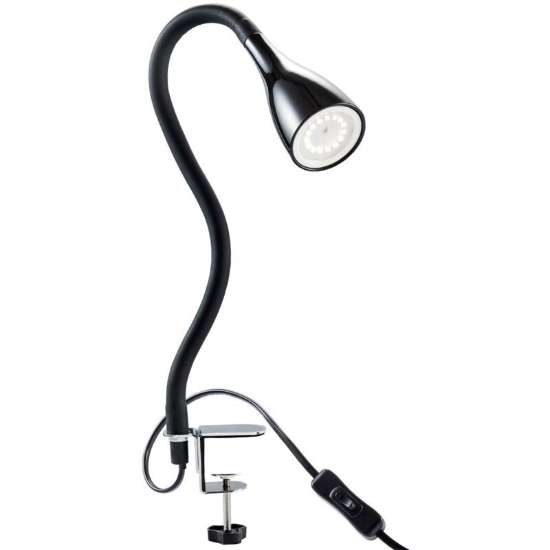B.k.licht - Lampe à pince led dimmable noir - Lampe de bureau led à pince - lampe de table avec GU10-LED, 400lm, 3 000K