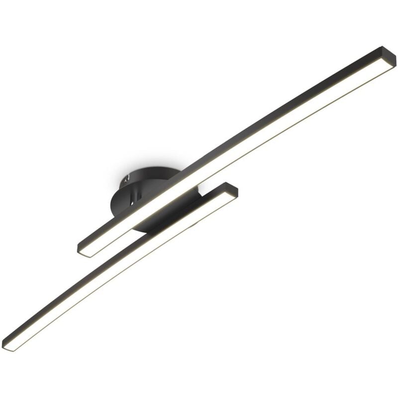 I Plafonnier 12W, 2 platines led pivotantes, 3000K blanc chaud, noir, 1100 lumen - B.k.licht