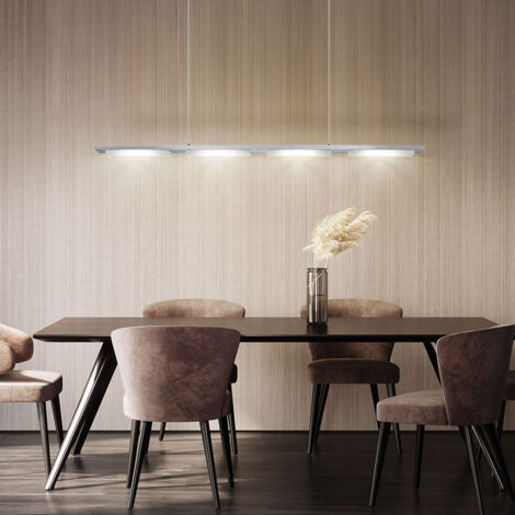 Suspension LED suspension design moderne ALU suspension satinée, oblongue, 4x 6 watt 500 lumens blanc neutre, L 93 cm