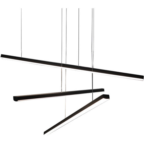 Suspension LED Trio noire 3 barres dimmable Maxlight