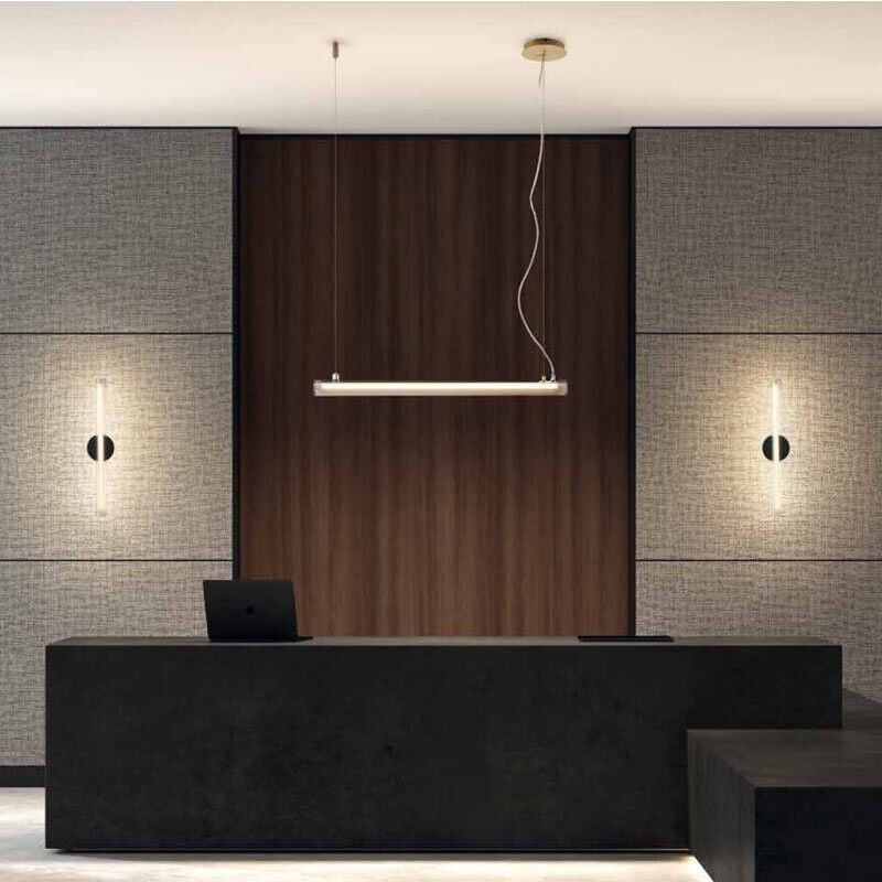 Suspension Led Tube Oslo Verre Et Laiton