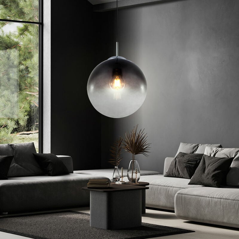 Plafonnier suspension boule de verre chambre salon lampe spot rond dans un ensemble comprenant des ampoules LED