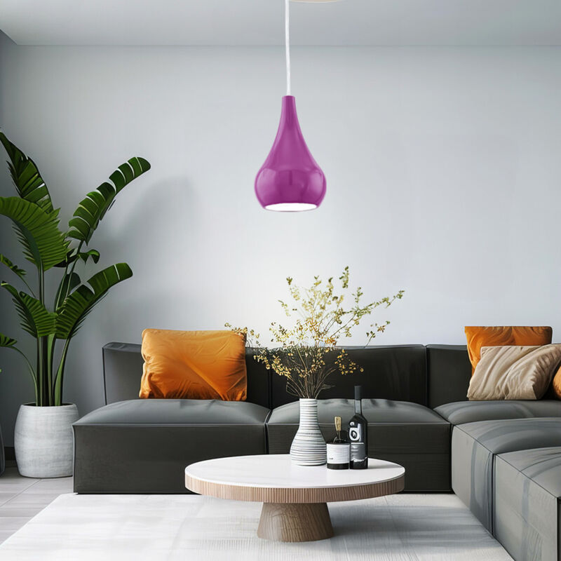Etc-shop - Suspension design pendule salle à manger plafonnier violet dans un ensemble comprenant des ampoules led Etc-shop - Suspension design pendule salle à manger plafonnier violet dans un ensemble comprenant des ampoules led