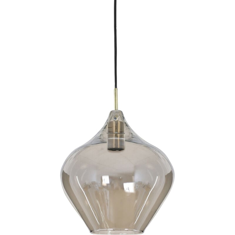 Light&living - suspension - Rakel - bronze - verre verre fumé -