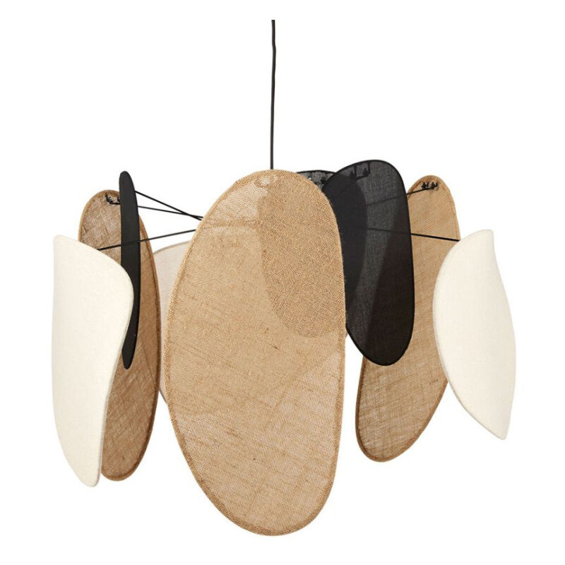 Ostaria - Suspension lin et jute Almeria beige, noir et marron