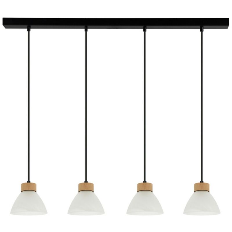 Epikasa - Suspension Linge, Bois, Métal, Verre, Marron, Noir, 14x75x110 cm