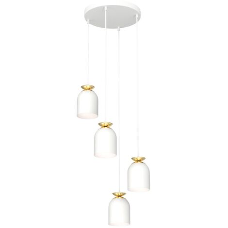 Suspension loft blanche/or 4xE27 15W Target Emibig