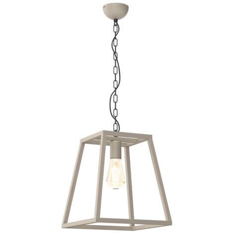 Suspension loft crème métal géométrique E27 Ø30 Luminex