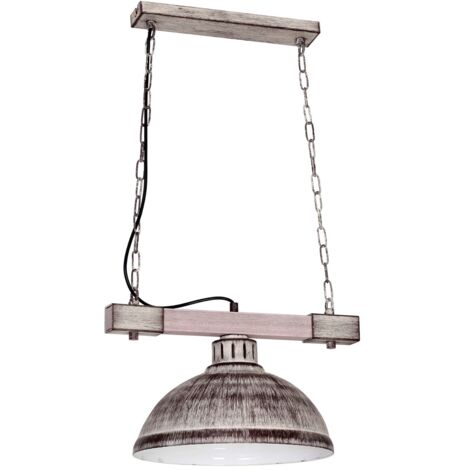 Suspension loft grise sur chaîne Hakon E27 Luminex