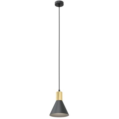 Suspension loft métal cône noir-or 1xE27 ROSA Emibig