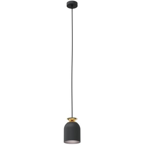 Suspension loft noire, accent doré E27 Target Emibig