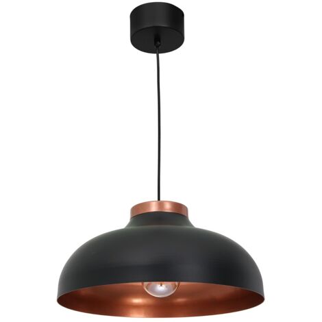 Suspension loft noire cuivre Basca Ø40cm E27 Luminex