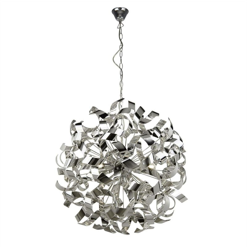 Searchlight - Curls - 6 Light Ribbon Pendant Chrome, G9