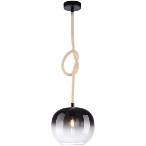 Suspension LUMA Paul Neuhaus Ø30 noire cordon LED 2xE27
