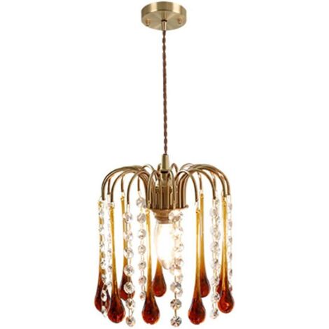 Suspension Lumière Romantique, Lustre Rétro Français, Dégradé Goutte d'eau Verre Pendentif Lumière,15CM