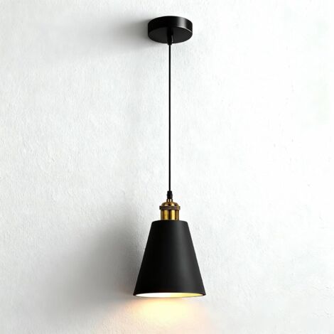 Suspension Luminaire - 1 Unité - Métal Noir - Hauteur Réglable 150cm - Douille E27 - Pour Cuisine Salon
