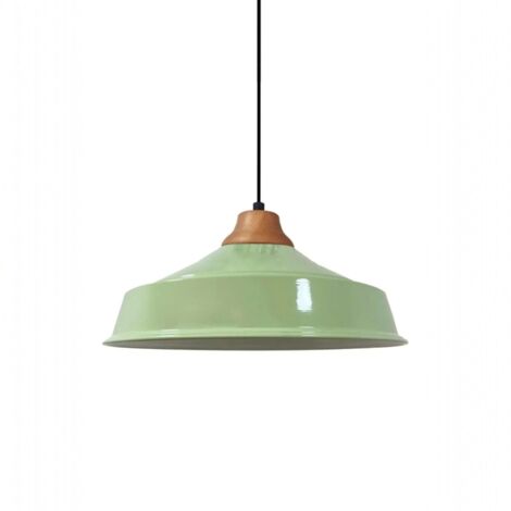 Suspension Luminaire Asletl Industrielle en Métal Vert Menthe Peint à la Main – Lustre Vintage E27 Ø40 cm pour Salon, Chambre ou Salle à Manger