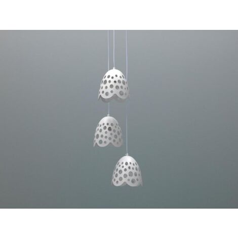 Suspension luminaire avec abat-jour en métal blanc D19,5x19,5x125h cm