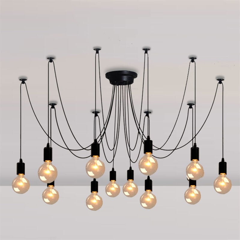 Suspension Luminaire Contemporain 12 Lumières Lustre Araignée E27 Ampoule non Inclus