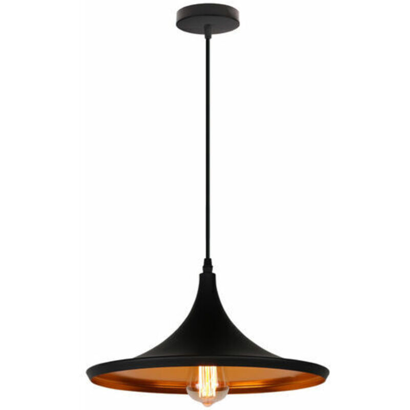 Suspension Luminaire Contemporain E27 36cm Lustre Suspension Industrielle en Métal Luminaire