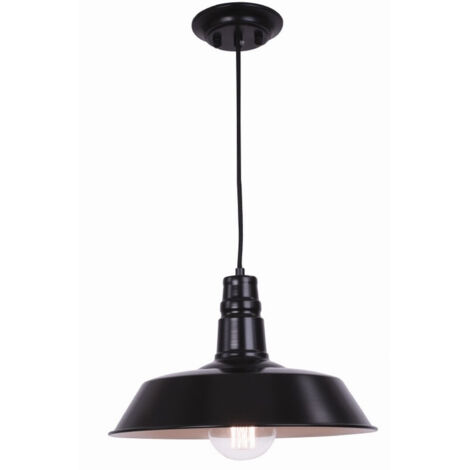 Suspension Luminaire D360 Pour Ampoule LED E27 Noir et Blanc Mat ZAMBELIS FS