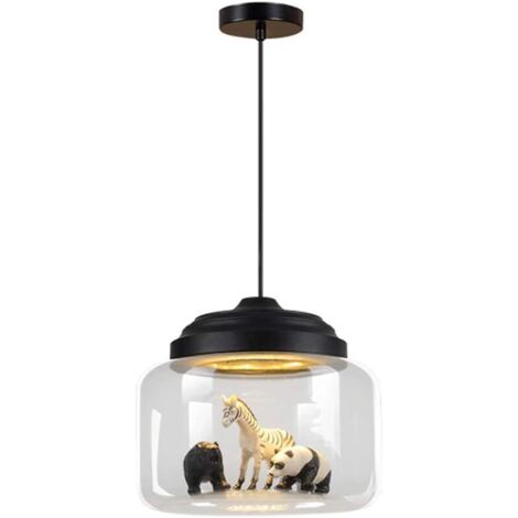Suspension Luminaire de Bande Dessinée, Luminaire Lampe Suspendue en Verre Animale Créative D'enfants, Lampe de Plafond Décorative