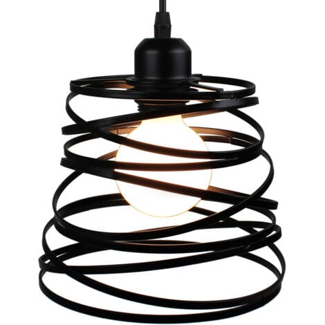 STOEX Suspension Luminaire D'Intérieur De 20CM Lustre Rétro En Métal Pour Salon Cuisine Noir