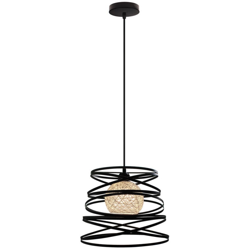 Norcks - Suspension Luminaire En Métal Plafonnier Vintage Intérieur Rétro Lustre Pour Salon Salle à Manger Bar Balcon Noir