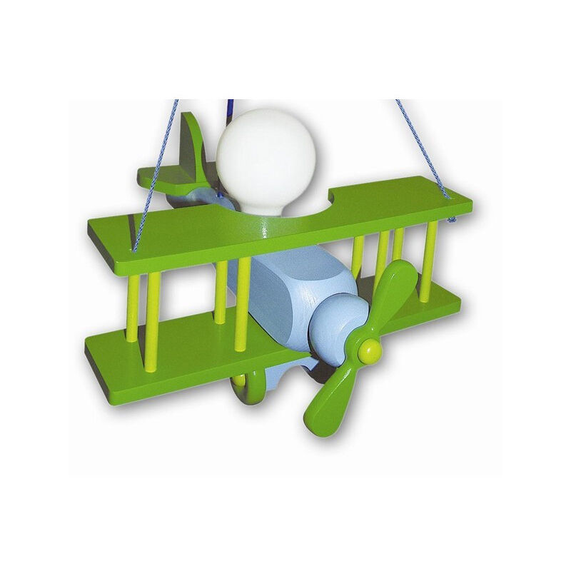 Waldi Leuchten - Suspension Luminaire Enfant Aeronef XXL bleu vert - Bleu