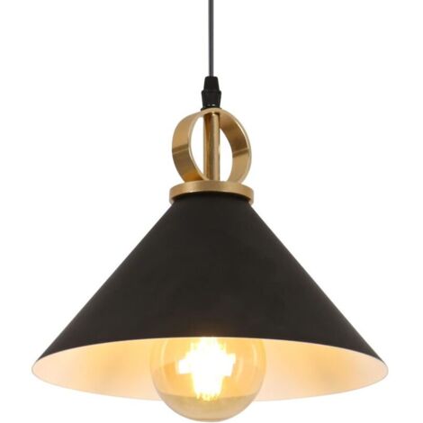 Suspension Luminaire Industriel Vintage, E27 Retro Lustre Suspension en Métal, Edison Design Luminaire Plafonnier pour Salon Chambre Café Bar Restaurent, Ø 25cm (Sans Ampoule) [Classe énergétique E]