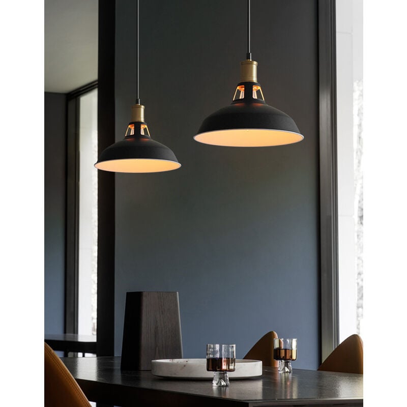 Suspension Luminaire Industrielle 2PCS Rétro Lustre Lampe pour Bar Café