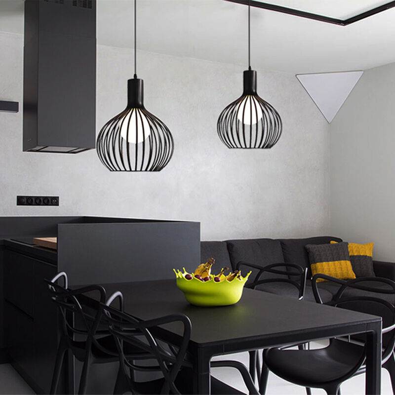 2PCS Suspension Luminaire Industrielle Rétro Plafonnier Lustre Luminaire pour Chambre Café Salon