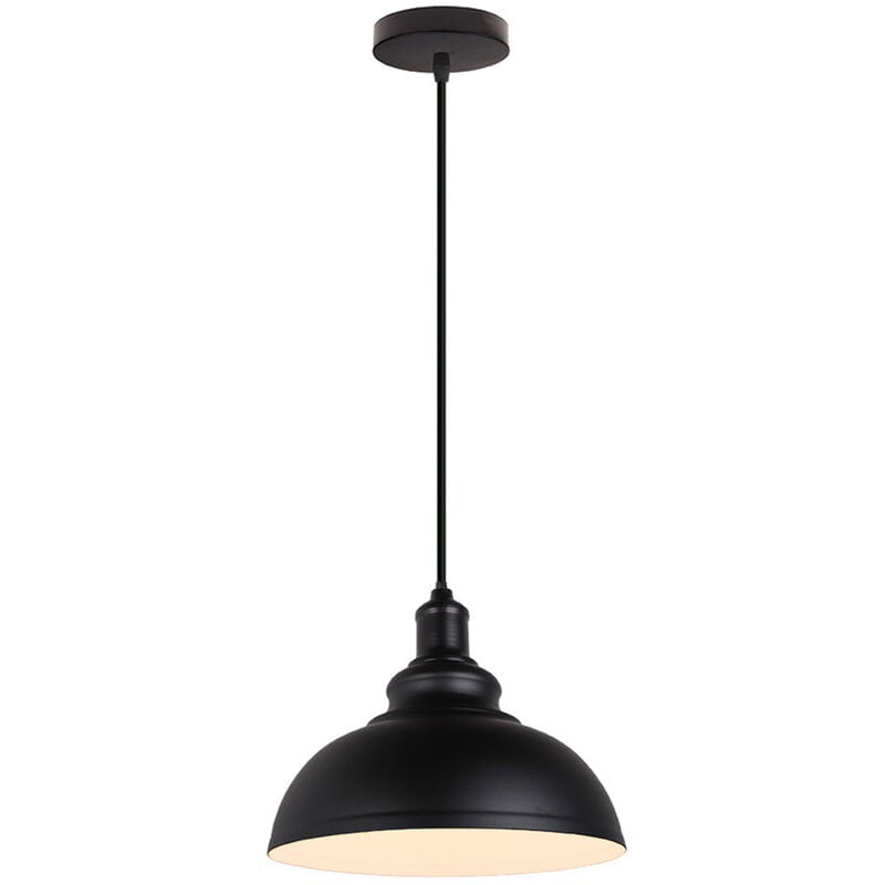 Suspension Luminaire Industrielle Vintage Rétro E27 29cm Plafonnier Lustre Abat-jour Métal - 1PCS
