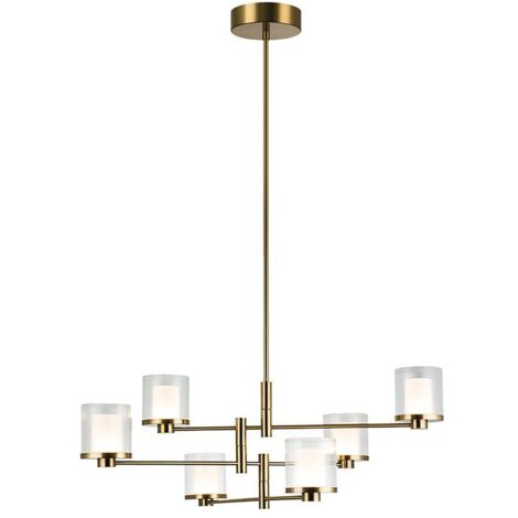 Suspension Luminaire LED 12W Variable Doré Mat ZAMBELIS - Blanc chaud - 3000K