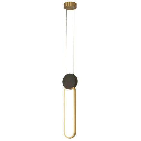 Suspension Luminaire LED 13W Variable Doré et Noir Mat Zambelis - Blanc chaud - 3000K