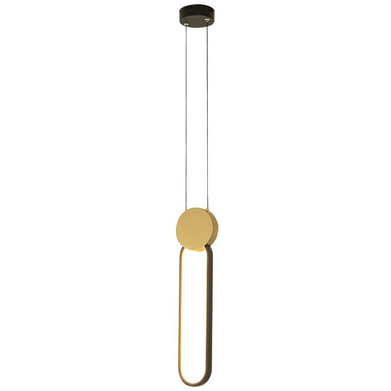 Zambelis - Suspension Luminaire led 13W Variable Noir Mat et Doré Blanc chaud - 3000K