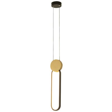 Suspension Luminaire LED 13W Variable Noir Mat et Doré Zambelis - Blanc chaud - 3000K