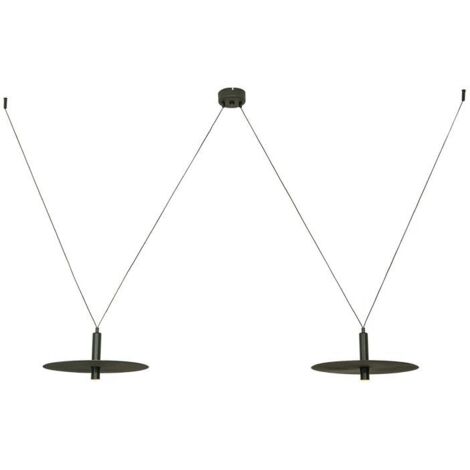 Suspension Luminaire LED 14W Noir Mat Zambelis - Blanc chaud - 3000K