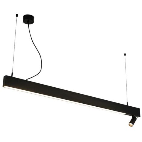 Suspension Luminaire LED 7/50W Noir sablé Zambelis - 36 deg - Blanc chaud - 3000K
