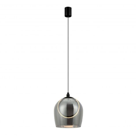 Suspension Luminaire LED D200 6W Noir Mat Zambelis - Blanc chaud - 3000K