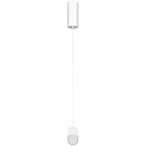 Suspension Luminaire LED D45 7W IRC90 Blanc Sablé ZAMBELIS - Blanc chaud - 3000K