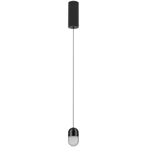 Suspension Luminaire LED D45 7W IRC90 Noir Sablé ZAMBELIS - Blanc chaud - 3000K