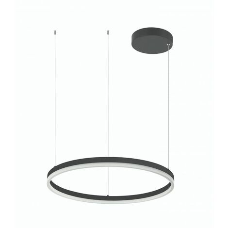 Suspension Luminaire LED D600 42W Variable Noir Mat ZAMBELIS - Blanc chaud - 3000K