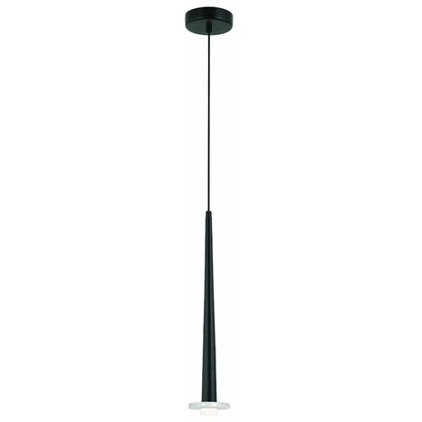 Suspension Luminaire LED D70 3W Noir Sablé ZAMBELIS - Blanc chaud - 3000K