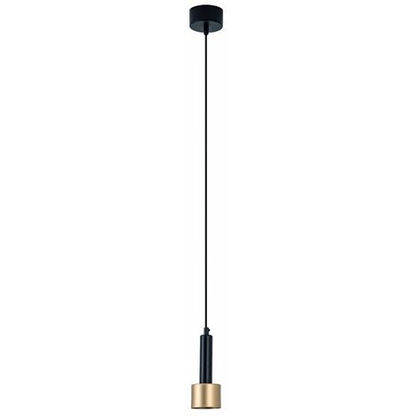 Suspension Luminaire LED D70 7W Noir Sablé Or ZAMBELIS - Blanc chaud - 3000K