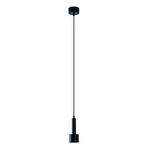 Suspension Luminaire LED D70 7W Noir Sablé ZAMBELIS - Blanc chaud - 3000K