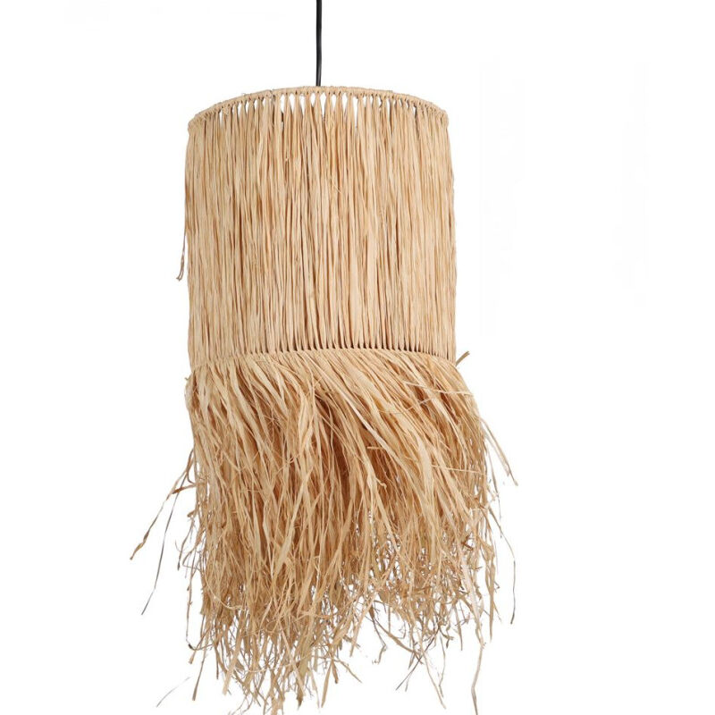 Ac-deco - Suspension luminaire 'Lungo' en franges de raphia - d 28 x h 60 cm - Livraison gratuite Ac-deco - Suspension luminaire 'Lungo' en franges de raphia - d 28 x h 60 cm - Livraison gratuite